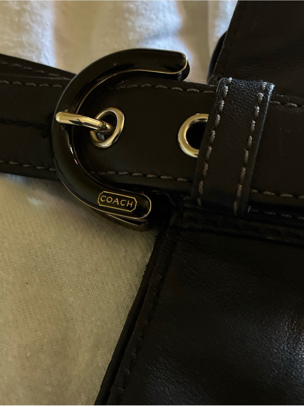 COACH Soho North South Soft Black Leather Tote Shoulder Bag-F17216 Great Quality - Picture 11 of 11